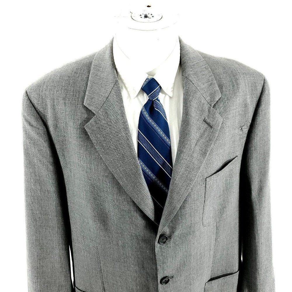DAMAGED Joseph & Feiss International Wool 3 Button Blazer‎ 44R Gray